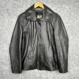 Bernardo Womens Leather Moto Minimalist Jacket Size XL‎ Wide Lapel Fall Capsule